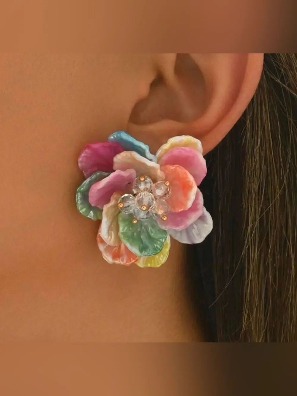 Multicolor Floral Statement Earrings A2116